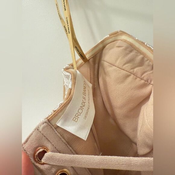 NWOT BRONX AND ABNCO Jasmine Strapless Floral Bridal Gown in White - Picture 10 of 11